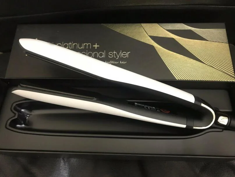 GP205 WHITE/Black PLATINUM+ Plus 1" Professional Styler Flat Iron Hair Straightener 110-240V New