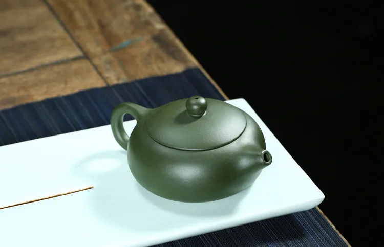 Аутентичный китайский чайник для заварки чая ZishaTea Pot шахтный Китайский зеленый грязевой плоский чайник Си Ши ручная роспись орхидеи элегантный чайник