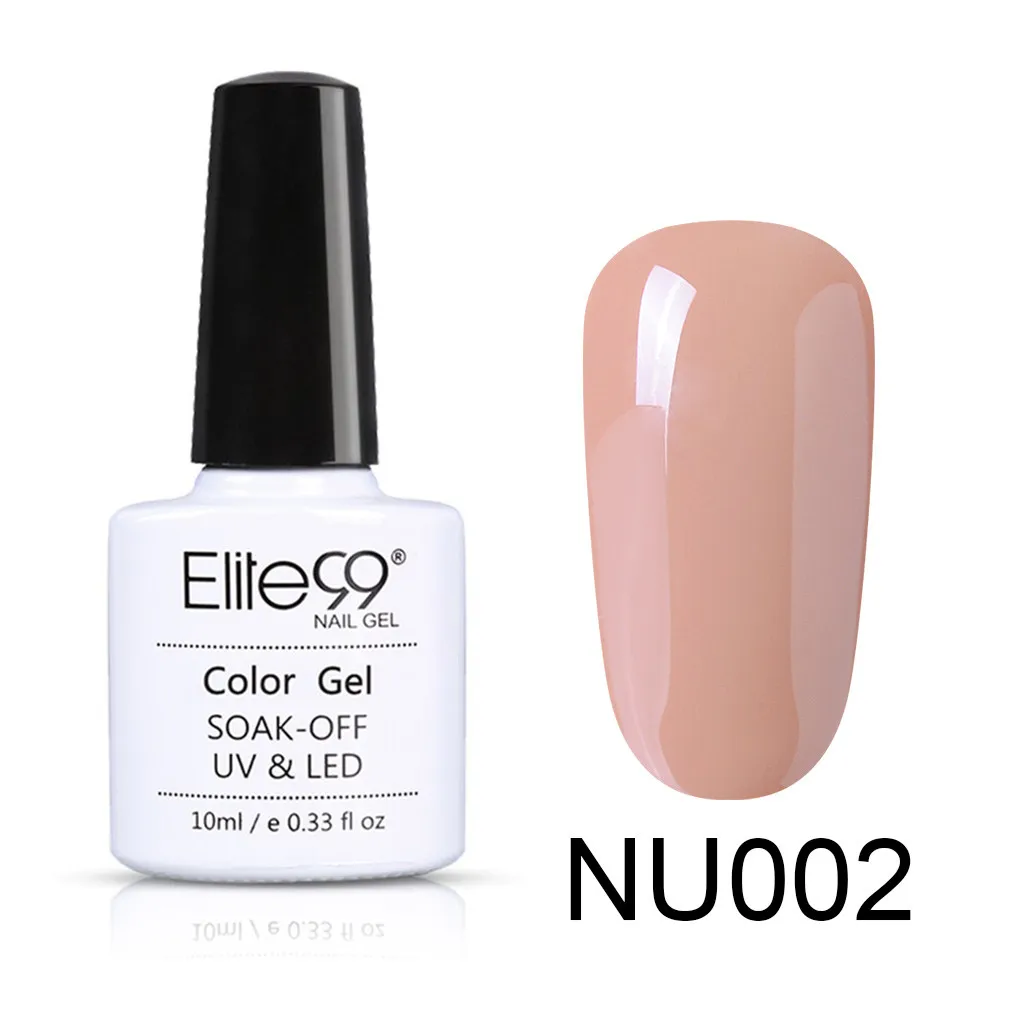 NU002 Elite99 10 мл Платиновый Цвет Гель-лак для ногтей Мерцающий Блеск Маникюр УФ-гель для ногтей Vernis Полупостоянный лак для ногтей - Цвет: NU002