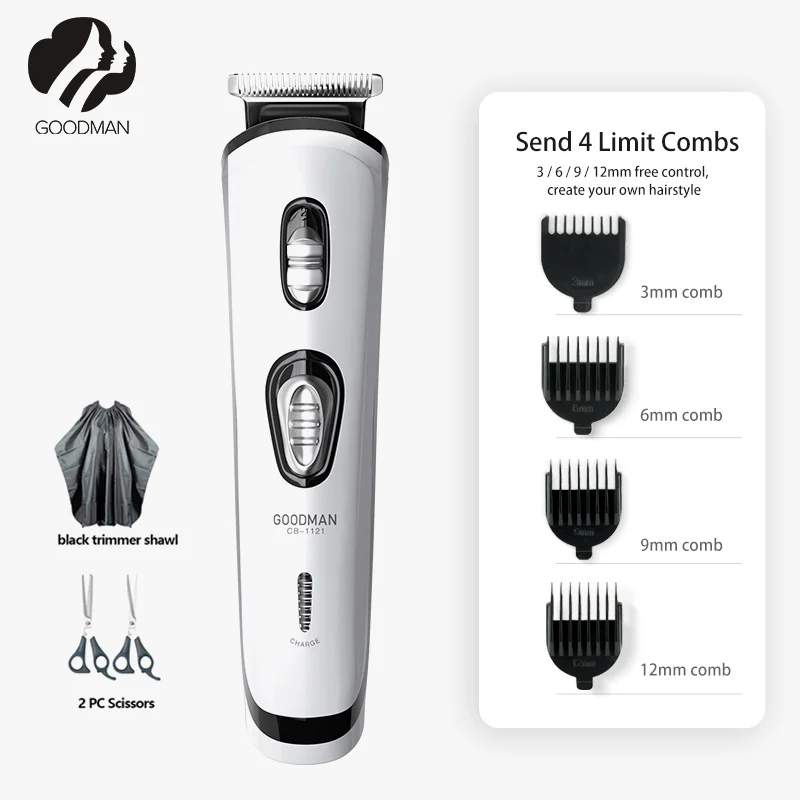 GOODMAN Electric Hair Clipper for Men Professional Trimmer USB Rechargeable Cutter Adult Razor | Бытовая техника