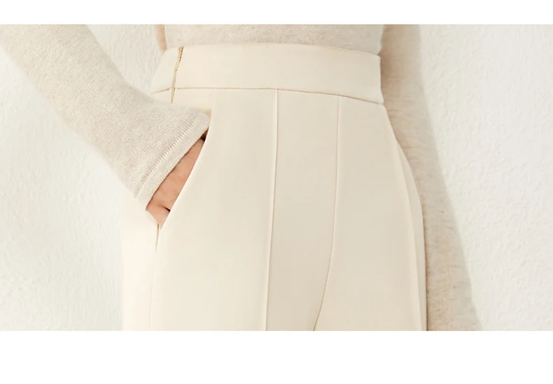 Amii Minimalism Autumn Womens Pants Fashion Solid High Waist Straight Pants Suit Pants Ankel-length Womens trousers  12070464
