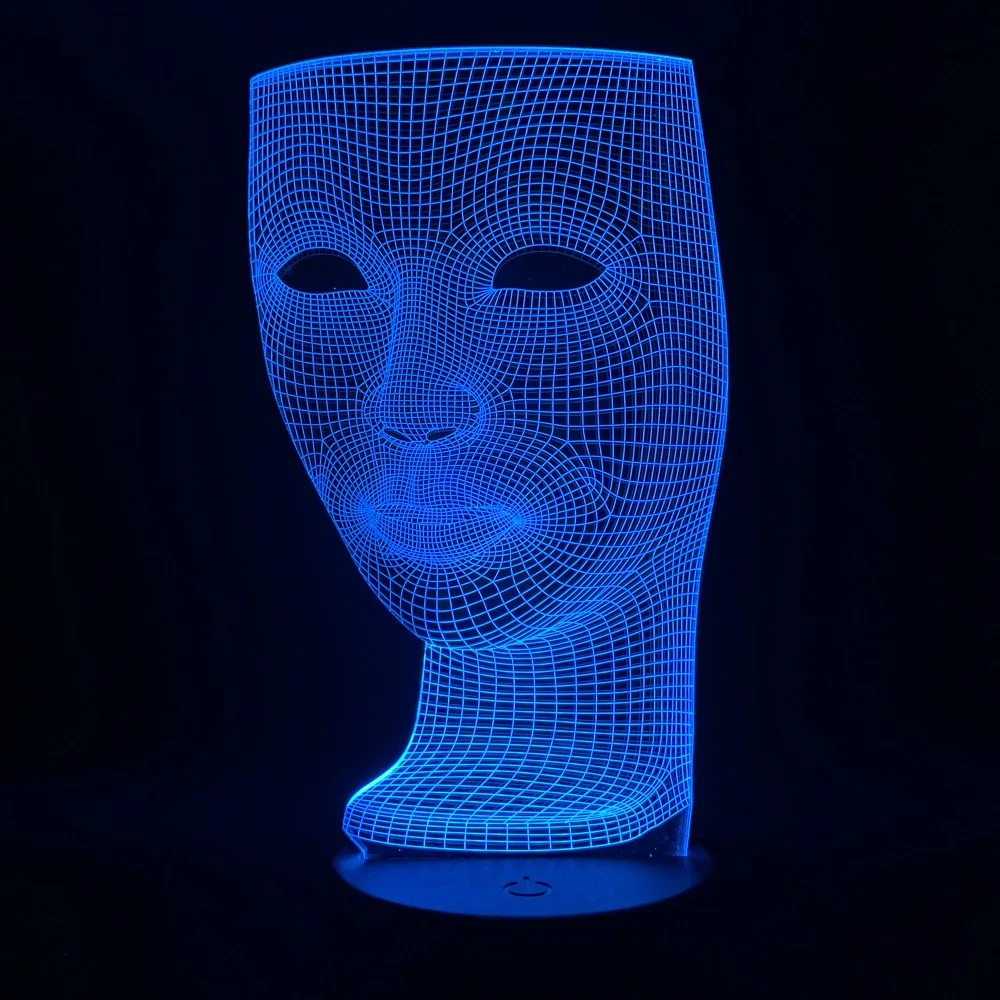 3D лампа трехмерное лицо ночник для детей спальня USB Батарея ночник novetly подарок для взрослых светодиодный ночник