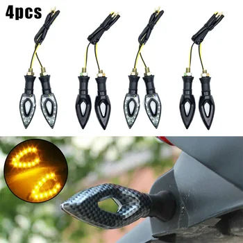 

4pcs Motorcycle LED Turn Signal Light Amber Blade Lamp Indicator Blinker Waterproof Universal Flashing Moto Bike Super Bright