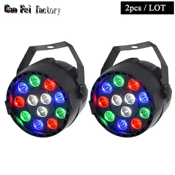 

2xLot High Quality Flat LED Par Can 12x3W RGBW DJ Disco DMX Stage Lights Laser Beam Projector Lumiere Controller Equipment
