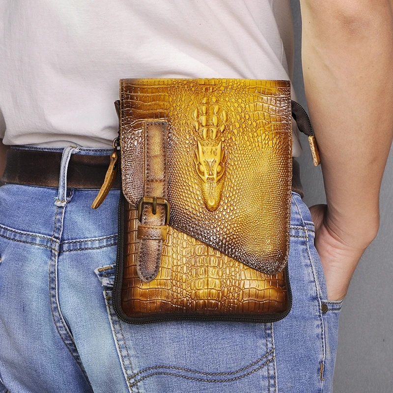 Натуральная кожа Мужская Повседневная дизайнерская многофункциональная маленькая сумка через плечо модная поясная сумка 611-1-cy