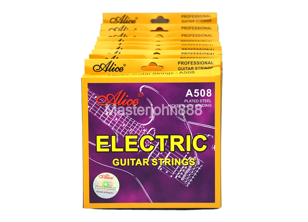 

10 Sets of Alice A508 Electric Guitar Strings 1st-6th Plated Steel Nickel Alloy Wound Strings Free Shippng