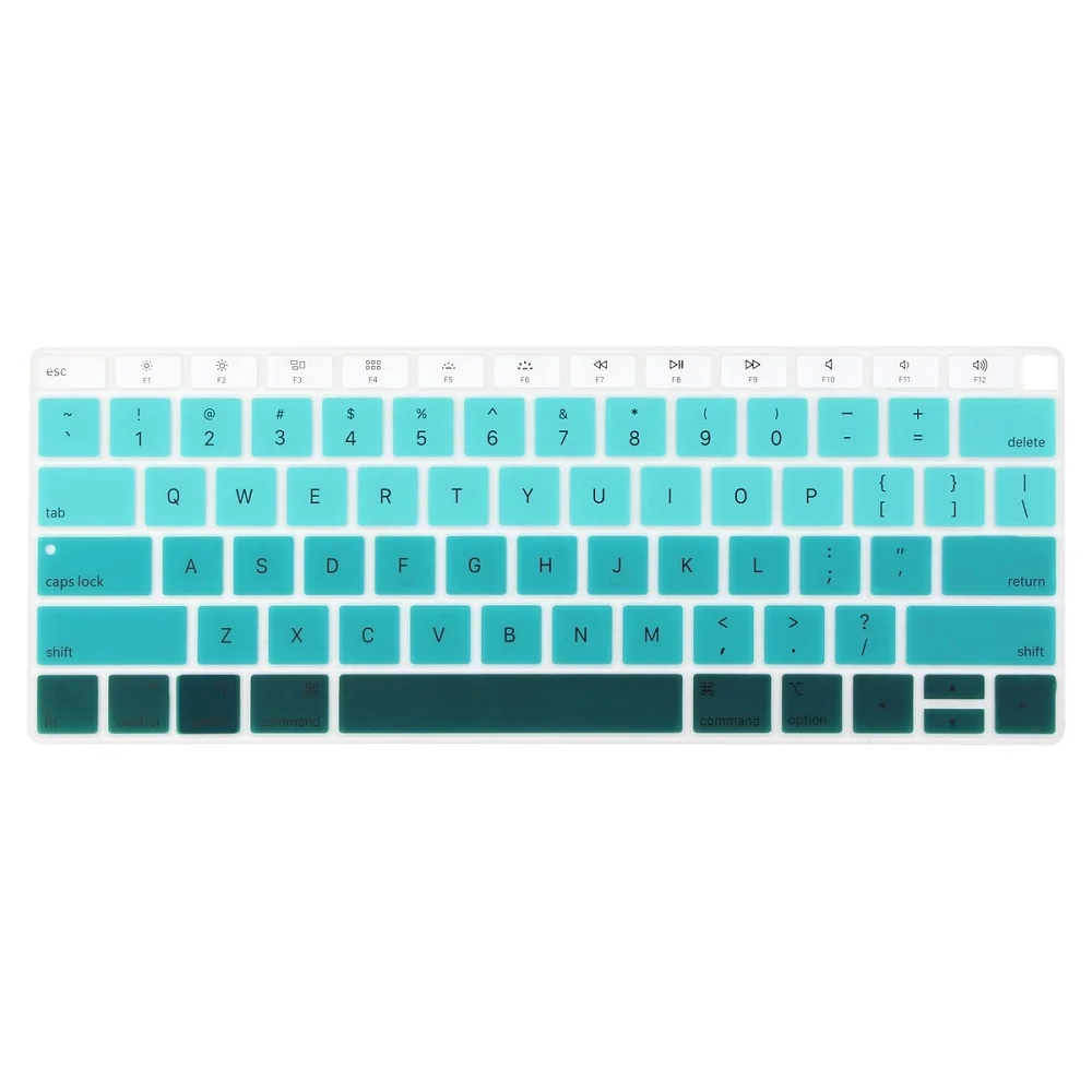 Силиконовая крышка клавиатуры для Macbook NEW Air 13 с дисплеем retina и сенсорной идентификацией модели A1932 - Цвет: White to Green