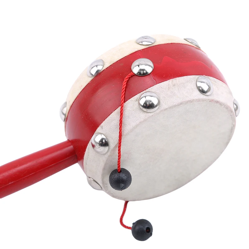 hot sale baby shaking rattle drum musical chinese style wooden