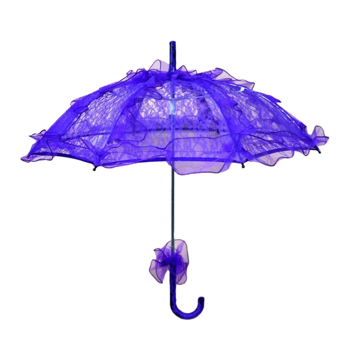 Purple 56 x 58 Стильный западный стиль зонтик кружева Флер Зонтик Украшение Свадебная невеста зонтик - Цвет: Purple 56 x 58