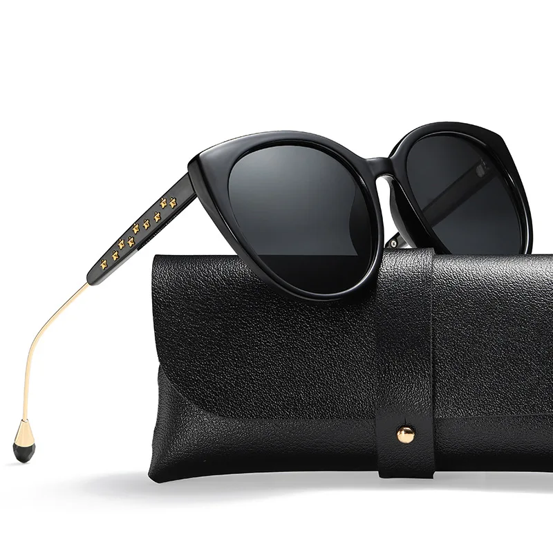 

Women's New Personalized Polarized Sunglasses Cat's Eye Travel Sunglasses Fashion Glasses with Diamond Luxury Sunglasses