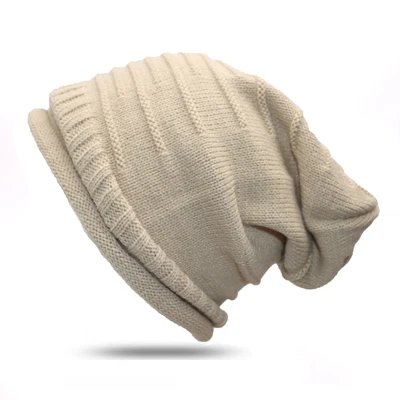 Эластичные вязаные шапки, зимние шапки для мужчин и женщин Skullies Beanies, одноцветные вязаные хлопковые плотные теплые повседневные Хип-хоп шапки - Цвет: Style 2
