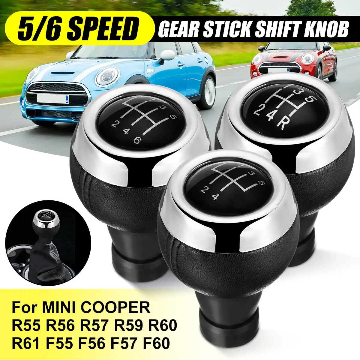 5/6 Speed Gear Shift Knob Lever Shifter Handle Ball For Mini R50 2000