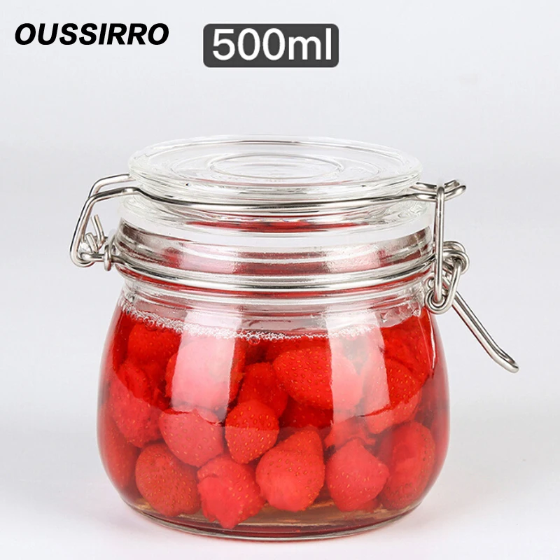 Банки с крышкой для меда большой емкости 1 шт. 500 750 1000 1500|glass storage bottles|storage bottlejar with lid