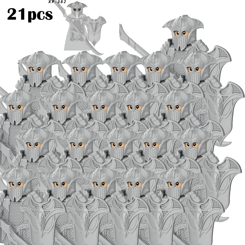 Medieval Fantasy Dwarf Warrior Leader Building Blocks Set