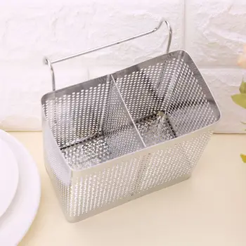 

Kitchen Hanging Stainless Steel Chopsticks Spoons Fork Cutlery Holder Organizer Rack Drainer Storage X7YD