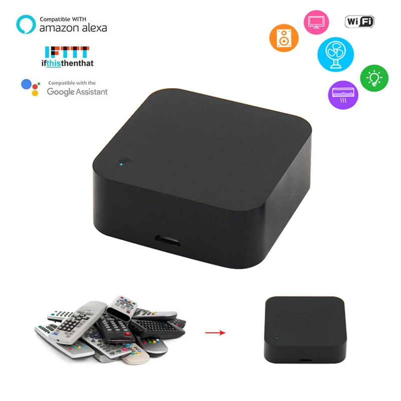 

MIni Smart Home Universal WiFi IR Infrared voice Remote Control AC TV work with Alexa Google home support smart life/Tuya App