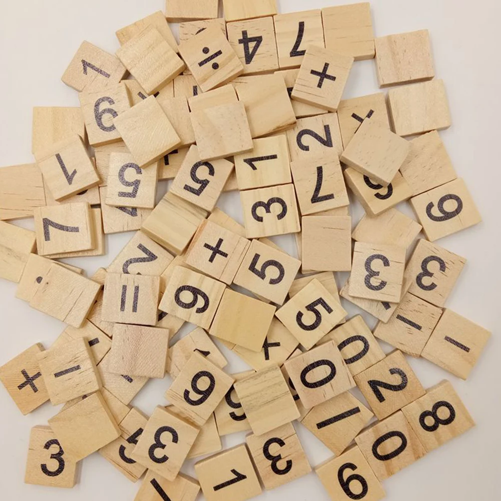 

WOODEN SCRABBLE TILES LETTERS NUMBERS FOR CRAFTS WOOD ALPHABETS BLOCK New