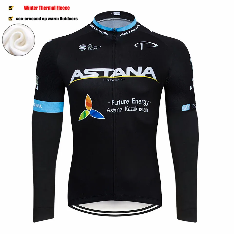 Астана зимняя полярная термальная рубашка для езды на велосипеде для мужчин с длинным рукавом велосипедная одежда Велоспорт Джерси