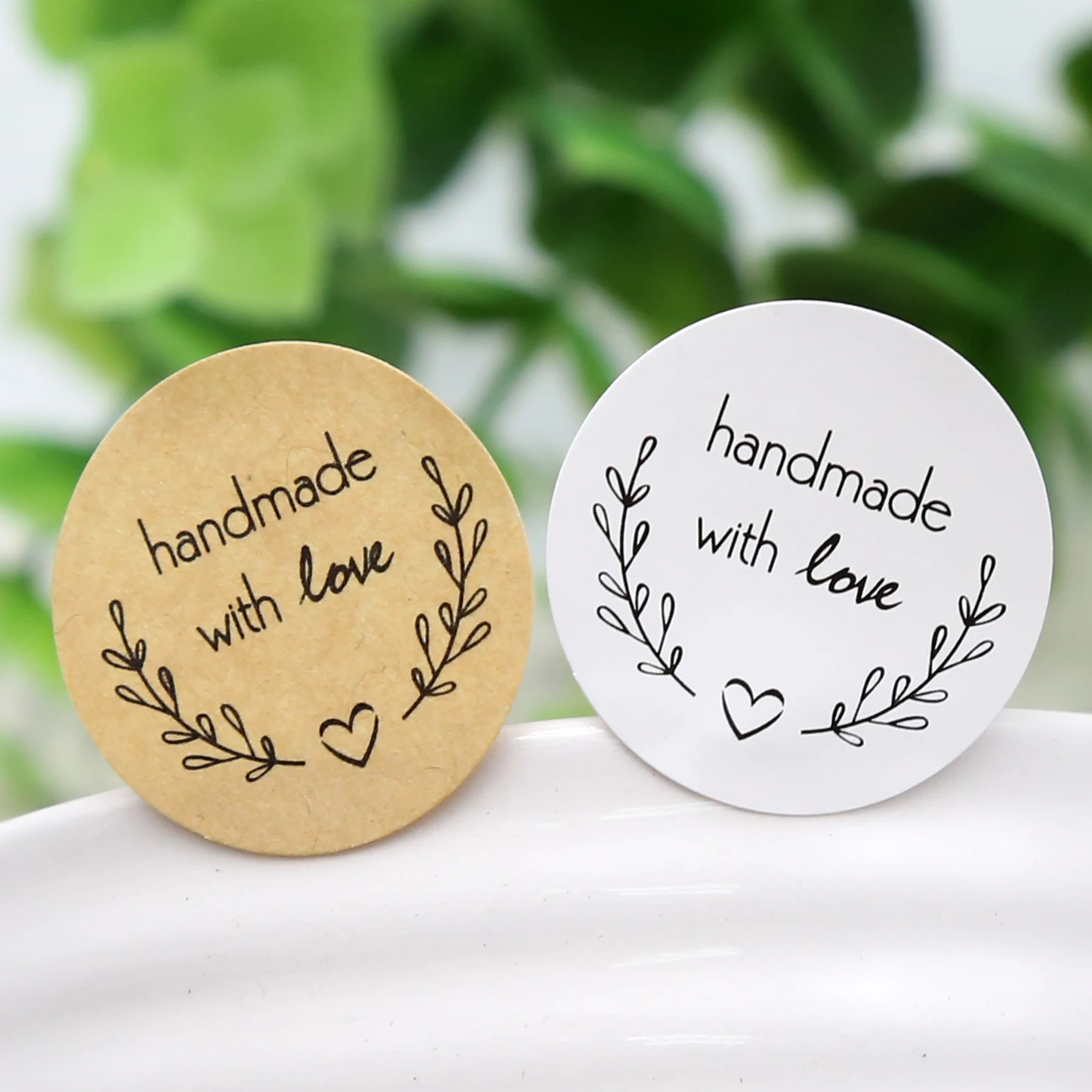

160pcs/lot Vintage " handmade with love" Heart and Leaf Sticker 2.5cm Gift Seal Stickers for BakeryGift Package(ss-1501)
