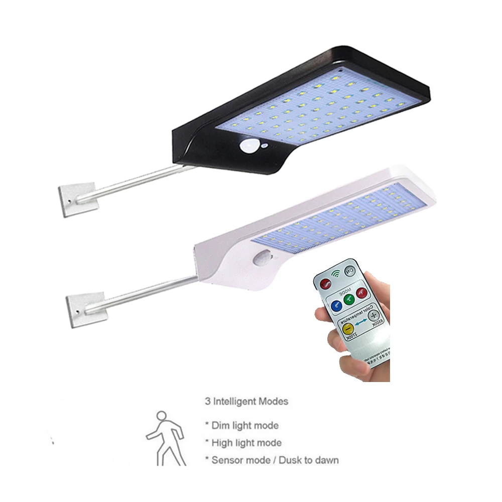 

Aluminum LED Solar Light Motion sensor 48 LED Super Bright 1000lm 4 Modes Outdoor Garden Security Waterproof Wall Lamp remote ga