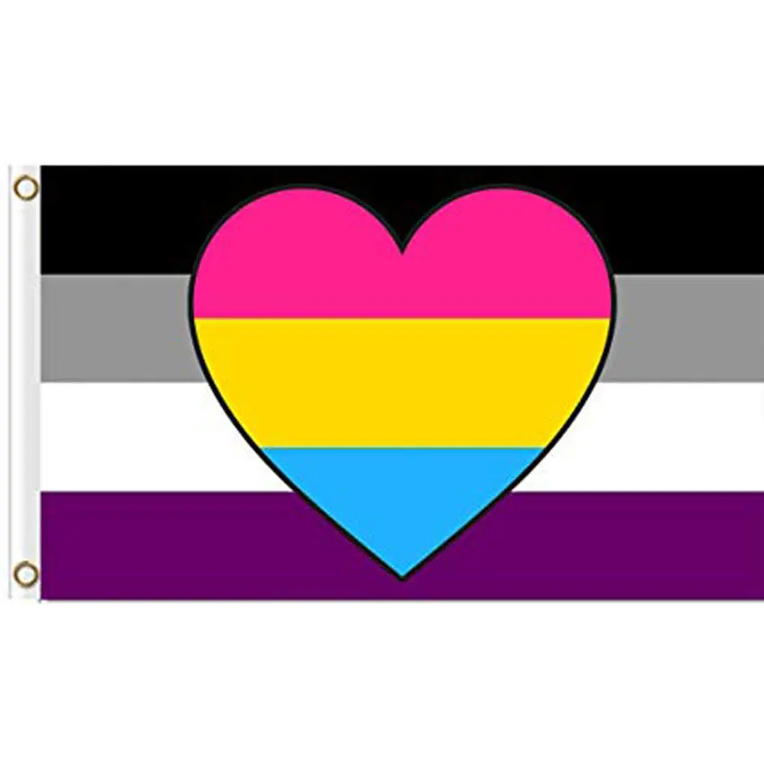 

High Quality Asexual Panromantic Flag custom 150x90 cm 100D Polyester Flags and Banners, Free Shipping