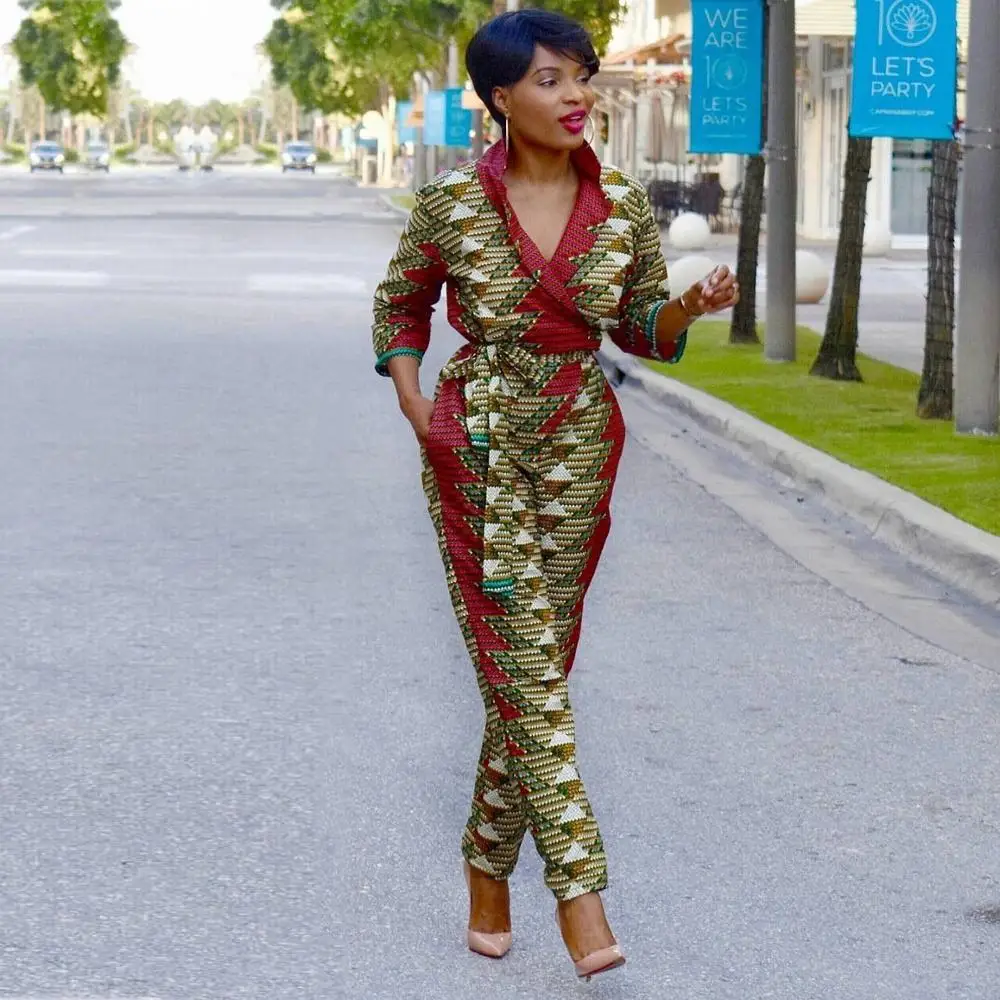 

2019 News African Clothes Autumn Ladies Robe Africaine Jumpsuit Plus Pant Dashiki Fashion African Dresses for Women