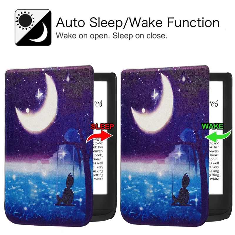 Case for PocketBook 606/616/627/628/632/633 eReaders for Pocketbook Color/Touch HD 3/Touch Lux 4 5/Basic Lux 2 Auto Sleep/Wake