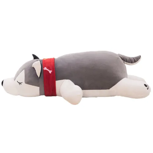 Fancytrader 51'' Giant Stuffed Husky Dog Hugging Pillow Toy Big Stuffed Animal Lying Husky Dog Toy Kids Gift 130cm 2 Colors (10)