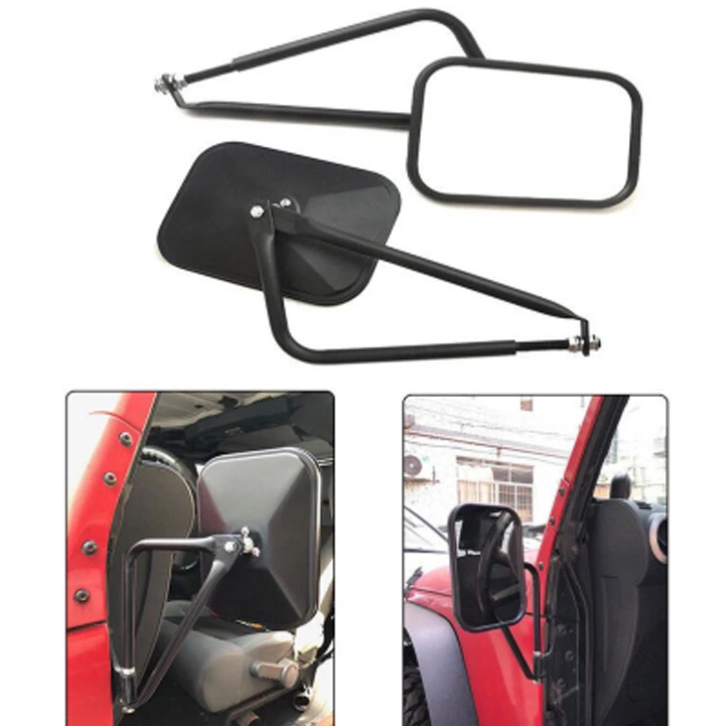 Боковые петли зеркала без двери прямоугольные для Jeep Wrangler JK JL 07-17