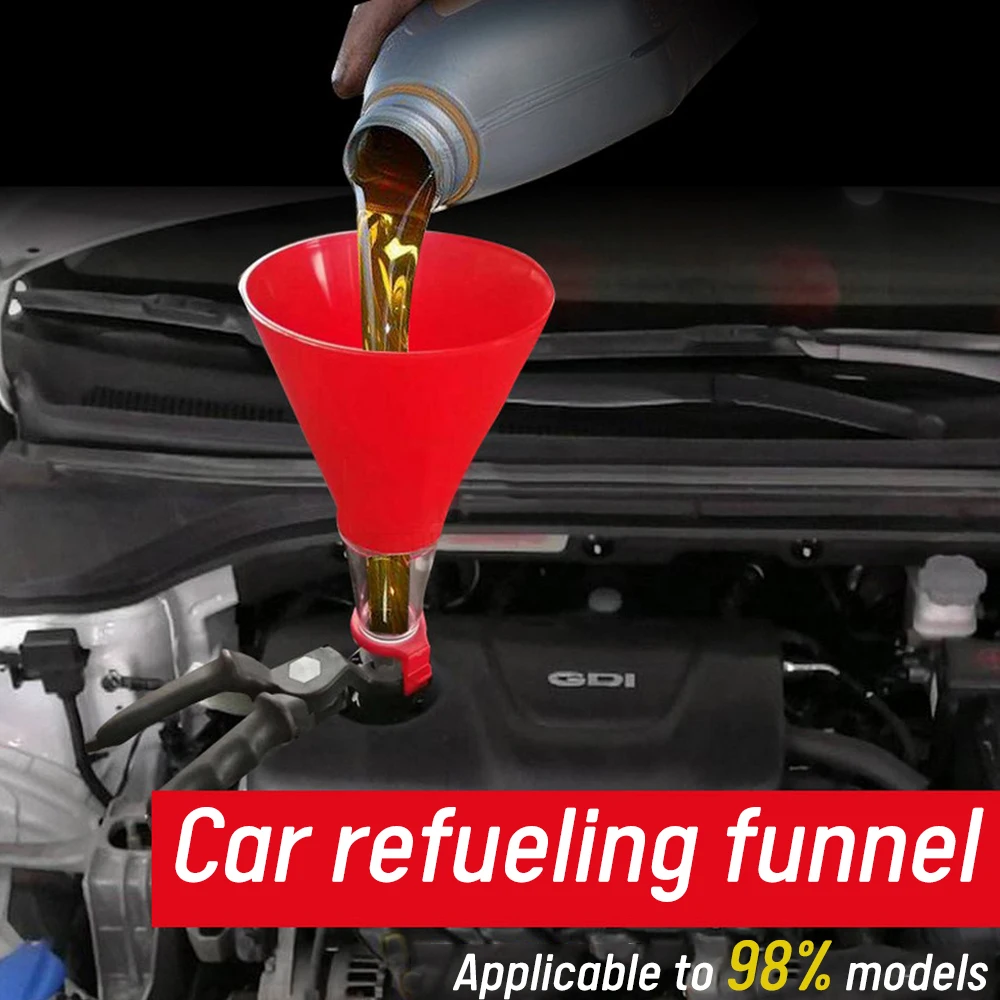 Car Engine Oil Funnel Adjustable Non-leak Priming Holding Clamp Filling Spout Pour Tool for Universal Accessories |