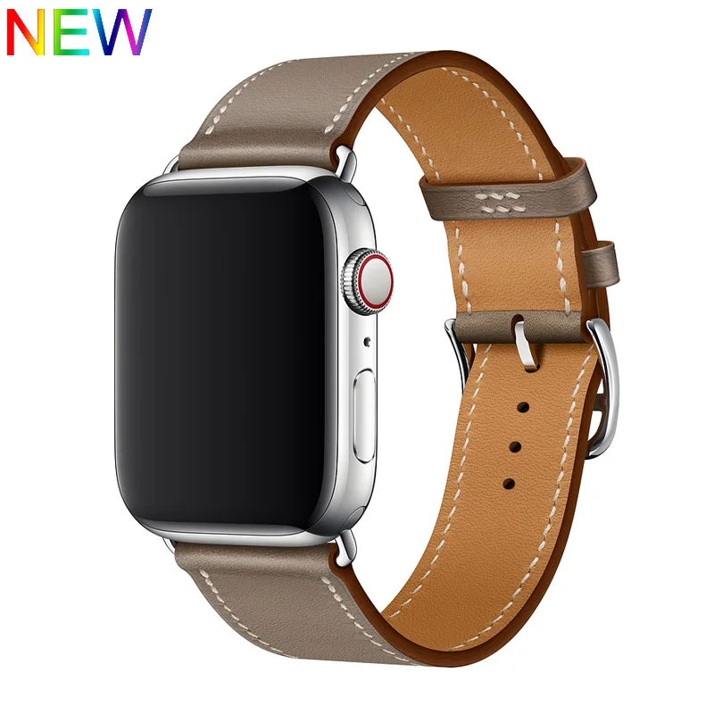 Etoupe Кожаный ремешок для apple watch band iwatch band Pulseira apple watch 5 4 3 2 ремешок 44 мм 40 мм 42 мм 38 мм браслет correa - Цвет ремешка: Etoupe