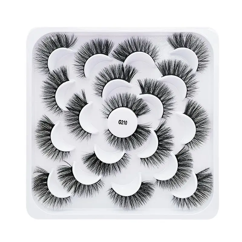 Mink eyelashes 3d mink hair eyelashes10 pairs long makeup 3d faux nature fake lashes extension false eyelashes Wholesale(10P - Цвет: G210