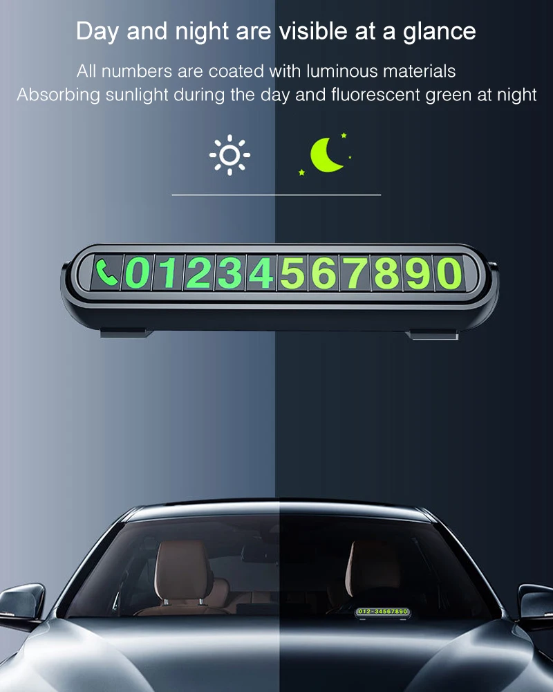 Светящиеся телефонные номера карты скрытый номерной знак Универсальный с ароматом бак номер карты Временная парковочная карта