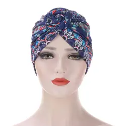 2020 New Muslim Women Turban African Pattern Knot Headwrap Fashion Warm Bandana Hats Printed Knot Vortex Turban