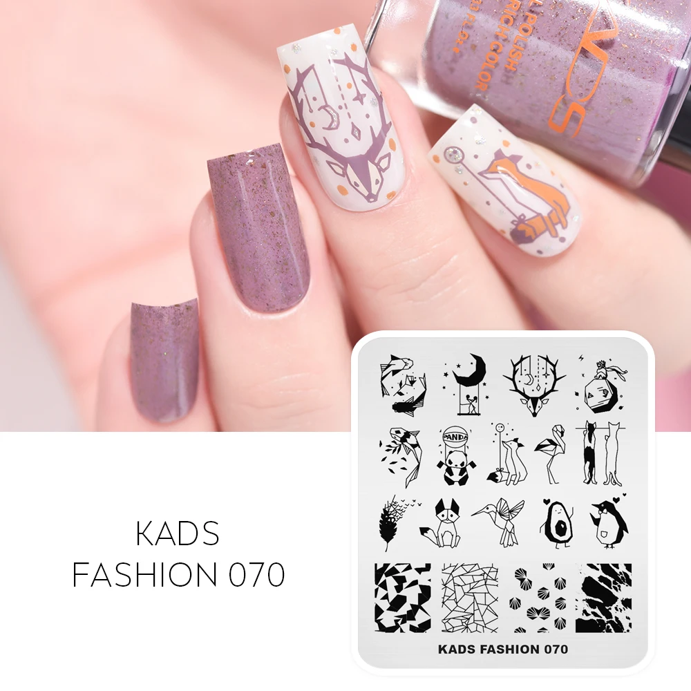 KADS Chinese Nail Stamp Plate Lotus Snake Dragonfly Mixed Pattern Nail Art Image Design Tools Stamping Template Stencil Plate 5