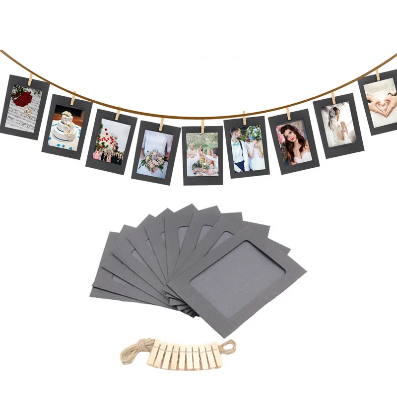 10 шт. DIY крафт-бумага фоторамка подвесная настенная рамка для фотографий и картин