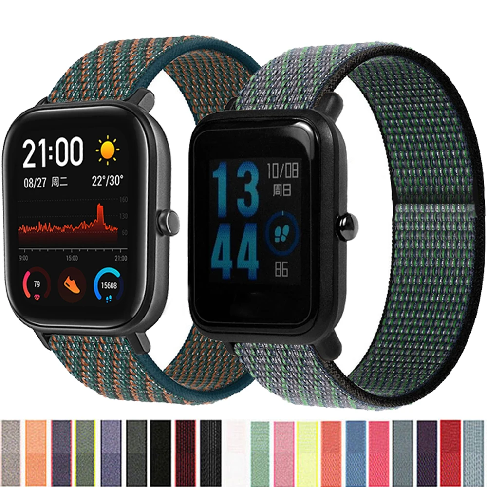 Nylon Loop Straps For Xiaomi Huami Amazfit GTS/GTS 2 Mini/GTR 42MM Smart  Watch Band Woven Wristband For Amazfit Bip S/Bip U Lite|Smart Accessories|  - AliExpress