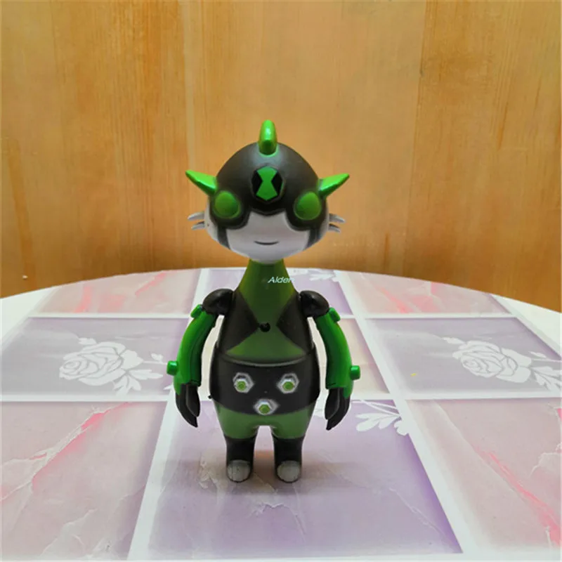 

Ben Tennyson Ben 10 Ditto With LED Light Chrom Astone Swampfire Grey Matter Plastic Action Collectible Model Toy OPP 12CM A28