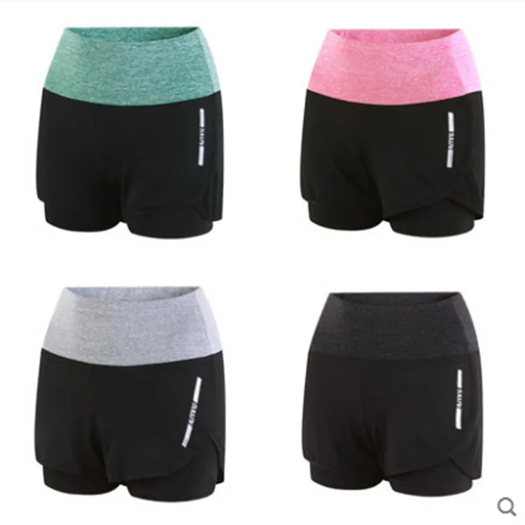 

New Yoga Clothes Quick-drying Fake Two-piece Shorts Women Slim Tight-fitting Running Fitness Quick-drying Shorts
