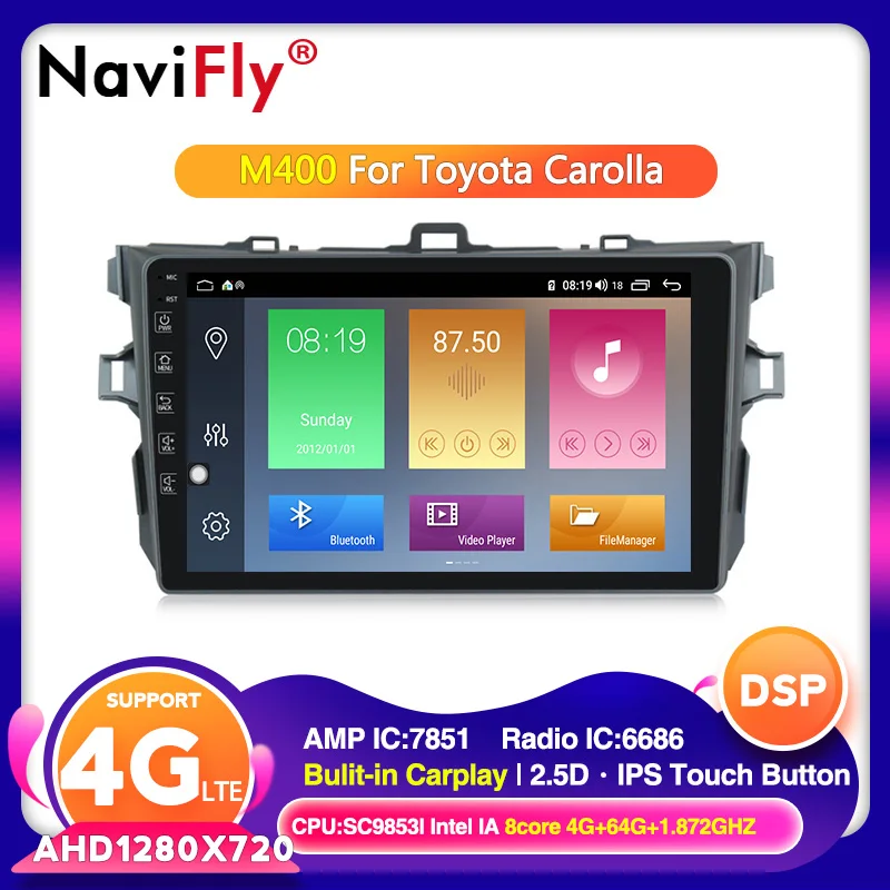 Android 10,0 Восьмиядерный автомобильный радиоприемник с навигацией GPS для Toyota corolla 2007 2008 2009 2010 2011 Автомобильный RDS wifi Кассетный