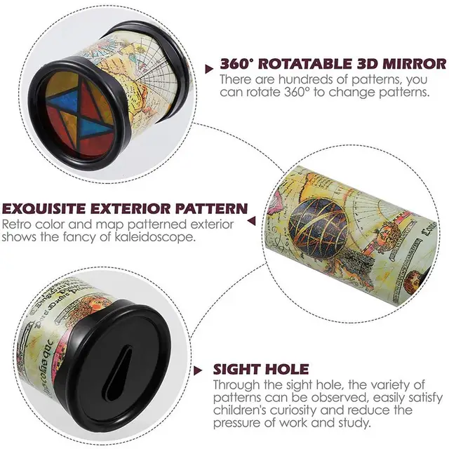 Kaleidoscope Toy 3D Mirror Stretchable Kaleidoscopes Exquisite Patterns Kaleidoscope Funny Classic Toys For Children Adults(R 2
