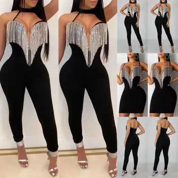 

New 2020 Women Jumpsuit Romper Long Sleeve Pants Playsuit Clubwear Trousers Dress Outfit
