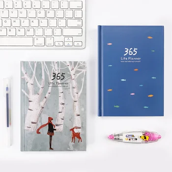 

365 Days Daily Weekly Planner Organizer Kawaii Agenda 2019 2020 Schedule Notepad Notebook Girl Diary Notebooks and Journals