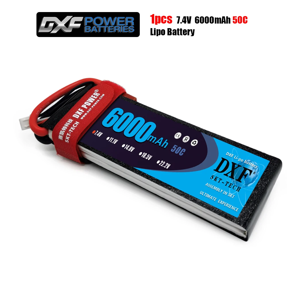 Аккумулятор DXF 2S 7 4 в 6000 мАч 50C MAX100C T/XT60 LiPo RC Lipo для радиоуправляемого вертолета