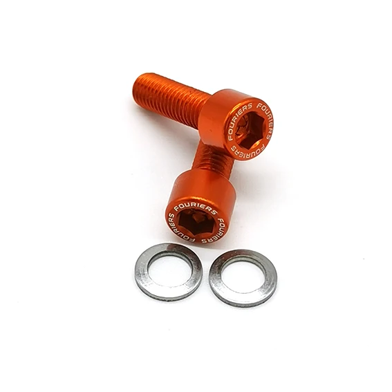 2pcs Red FOURIERS BN-M003 Full CNC Made Ultra Light Weight 2.6g/set Water Bottle Cage Bolt Aluminium alloy 7075-T6 M5 x 0.8 Bike Parts - Цвет: 2pcs Red