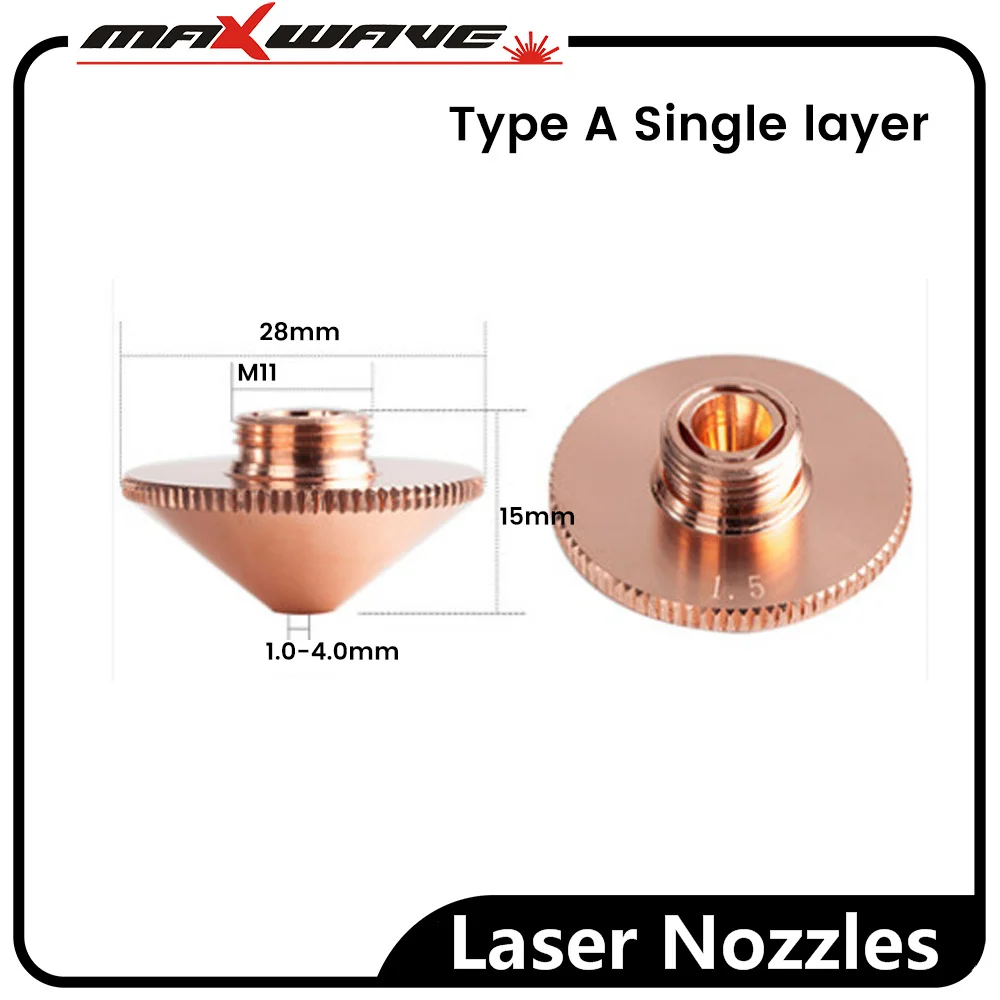 

Diameter 28mm M11 Laser Cutting Head Nozzles 1~4mm single Double Layer Cutting Nozzles