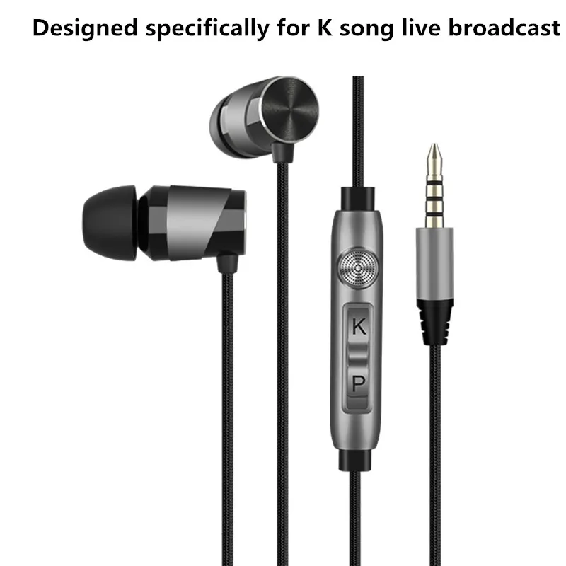 In ear Wired Earphone Stereo Sound Card Microphone Line Control With Mic Earbuds Headset