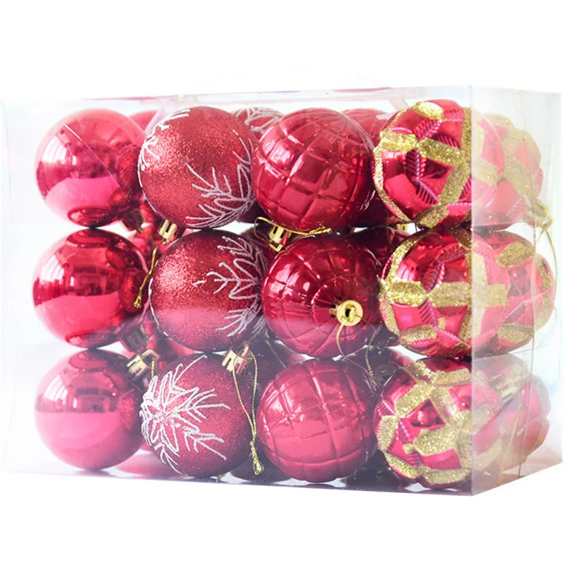 

Christmas Ball 6cm Painted Ball Shaped Ball Plating Light Ball 24 Christmas Tree Decorations Christmas Decorations for Tree