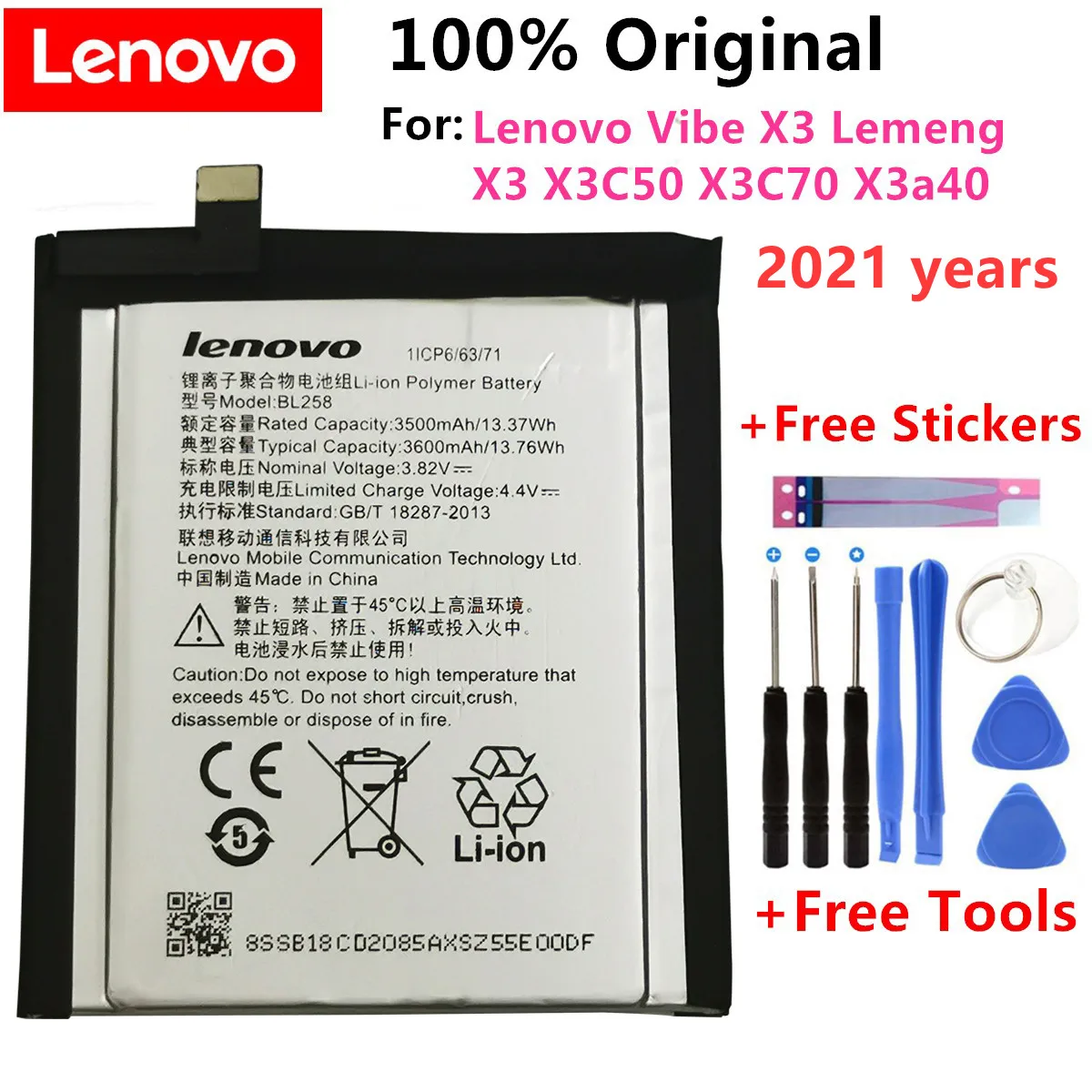 2021 Years 100 Original Real 3500 3600mah Bl258 Battery For Lenovo Vibe X3 X3c50 X3c70 Lemon X3a40 Mobile Phone Batteries Aliexpress