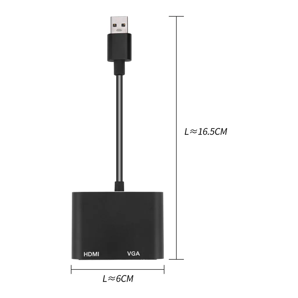 Ouhaobin USB C to HDMI VGA Adapter USB 3.0 Video Converter Adaptor for Tablet With 2 Type C Converter for computer